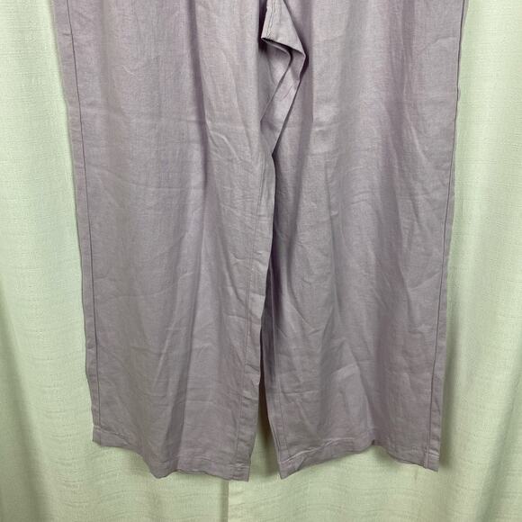 Old Navy Dusky Lavender Purple Wide Leg Pull On Linen Blend Pants Sz.L NWT - Picture 5 of 14